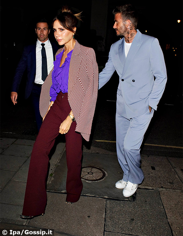 David e Victoria Beckham dopo la sfilata sono andati a cena all'Harry's Bar a Londra